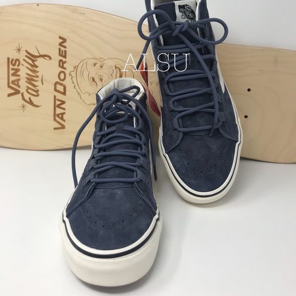 VANS SK8-HI Hairy Suede Sky Captan Blue W AUTHENTI - Picture 2 of 8